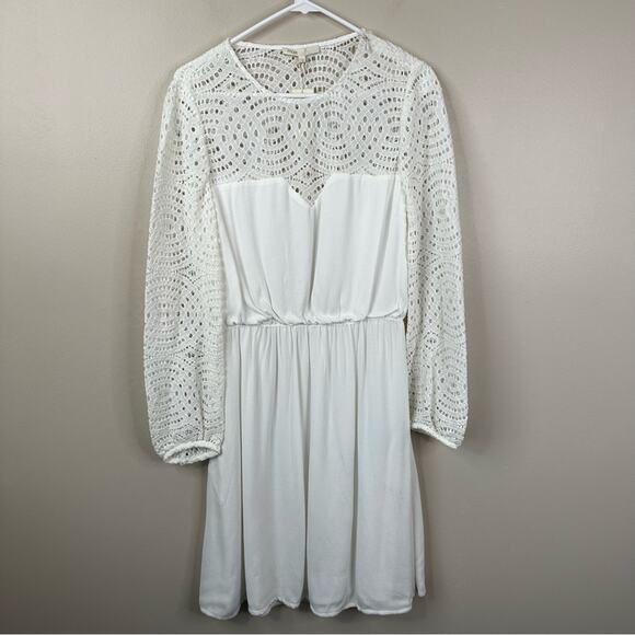 NEW Maje Dress Womens 3- US Large Raye Lace Long Sleeve in Ecru White - Picture 2 of 13